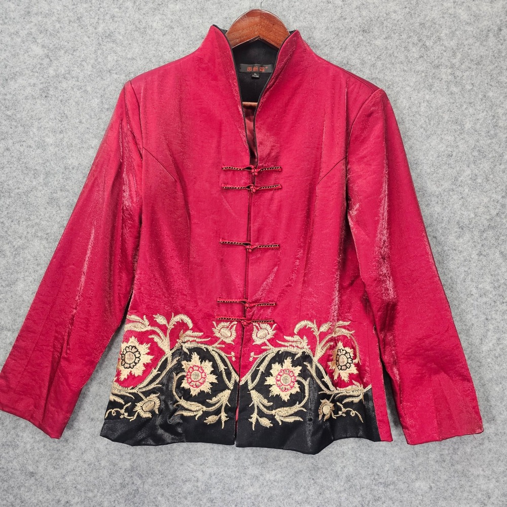 Women Tang Suit Jacket Small Red Mandarin Collar Chinese Asian Oriental Feng Sui